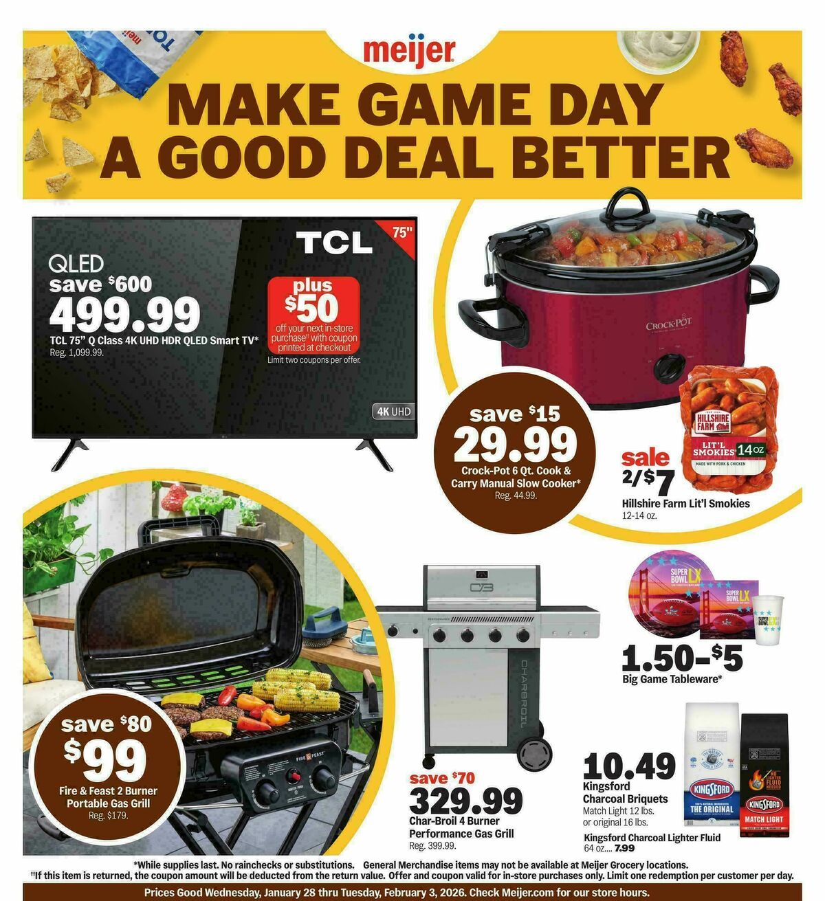Meijer MAKE GAME DAY A GOOD DEAL BETTER Weekly Ad from January 28