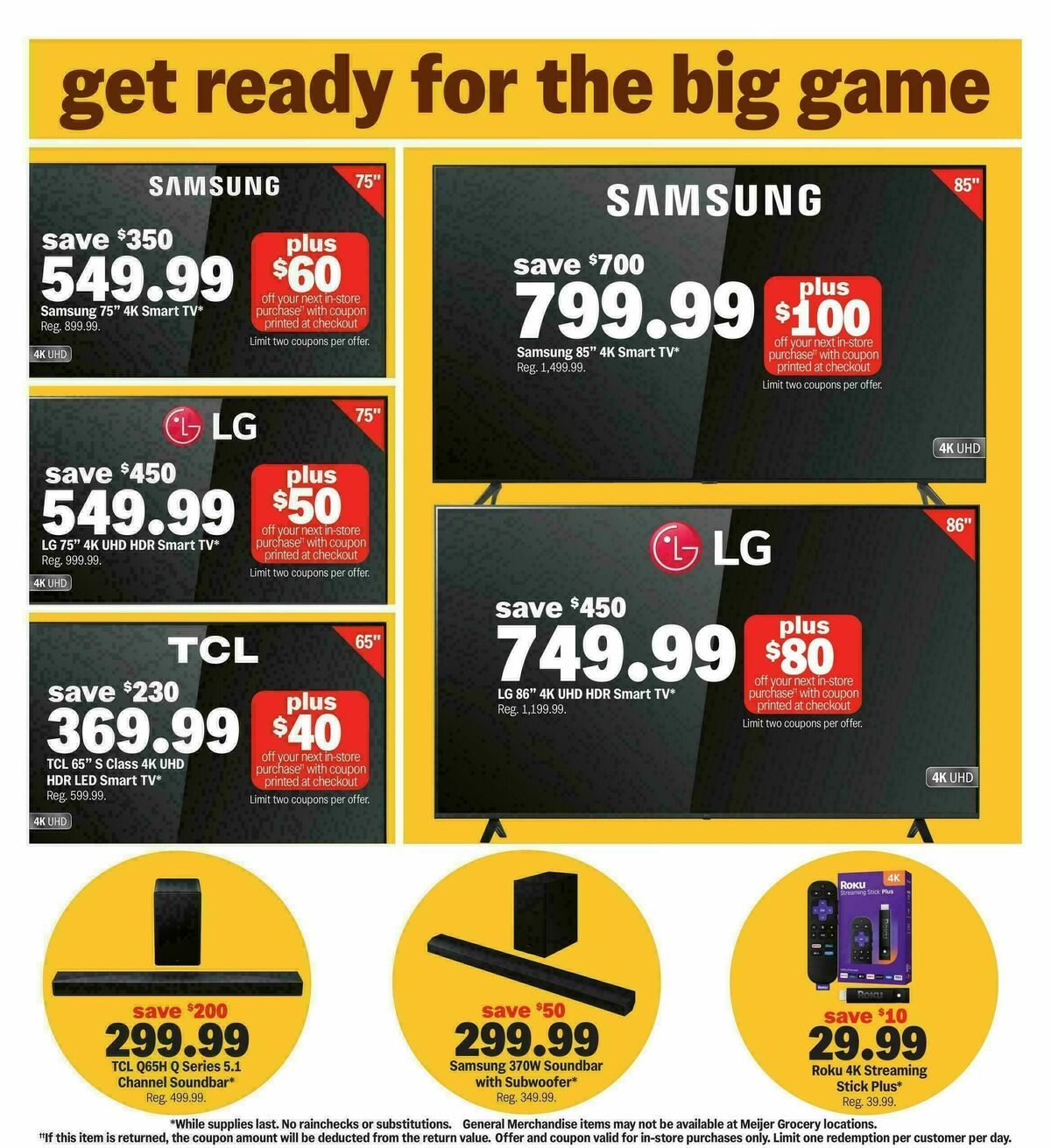 Meijer MAKE GAME DAY A GOOD DEAL BETTER Weekly Ad from January 28