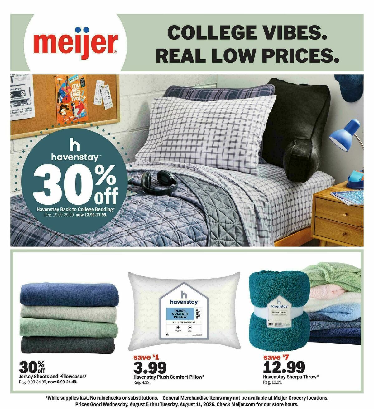 Meijer College vibes. Real low prices. Weekly Ad from August 5