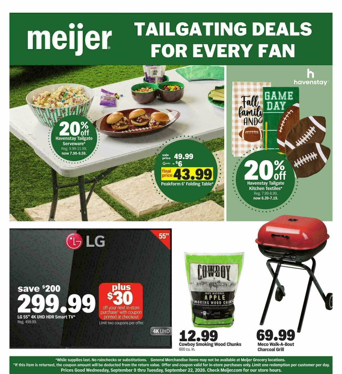 Meijer Tailgating daels for every fan Weekly Ad from September 9