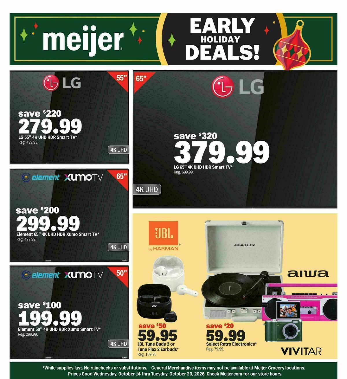 Meijer Early Holiday Deals Weekly Ad from October 14
