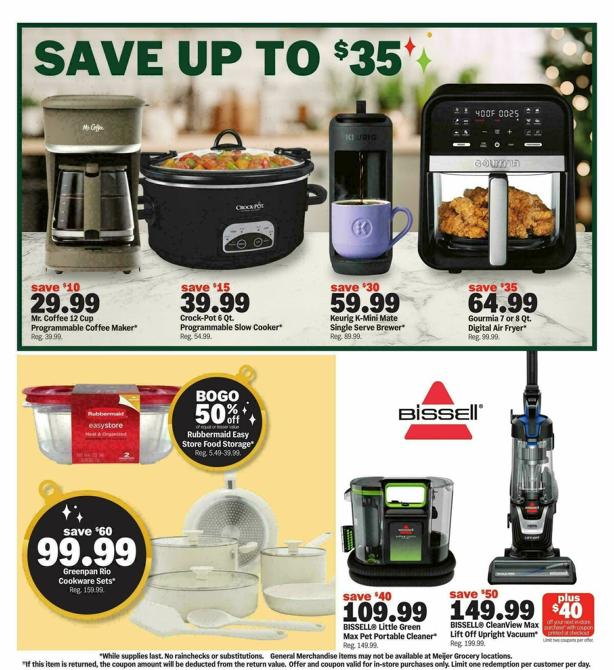 Meijer Early Holiday Deals Weekly Ad from October 14