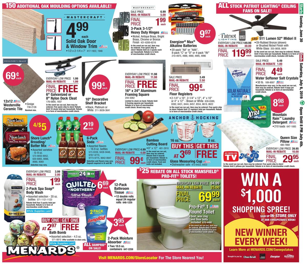 Menards 4th of July Sale Weekly Ad from June 30