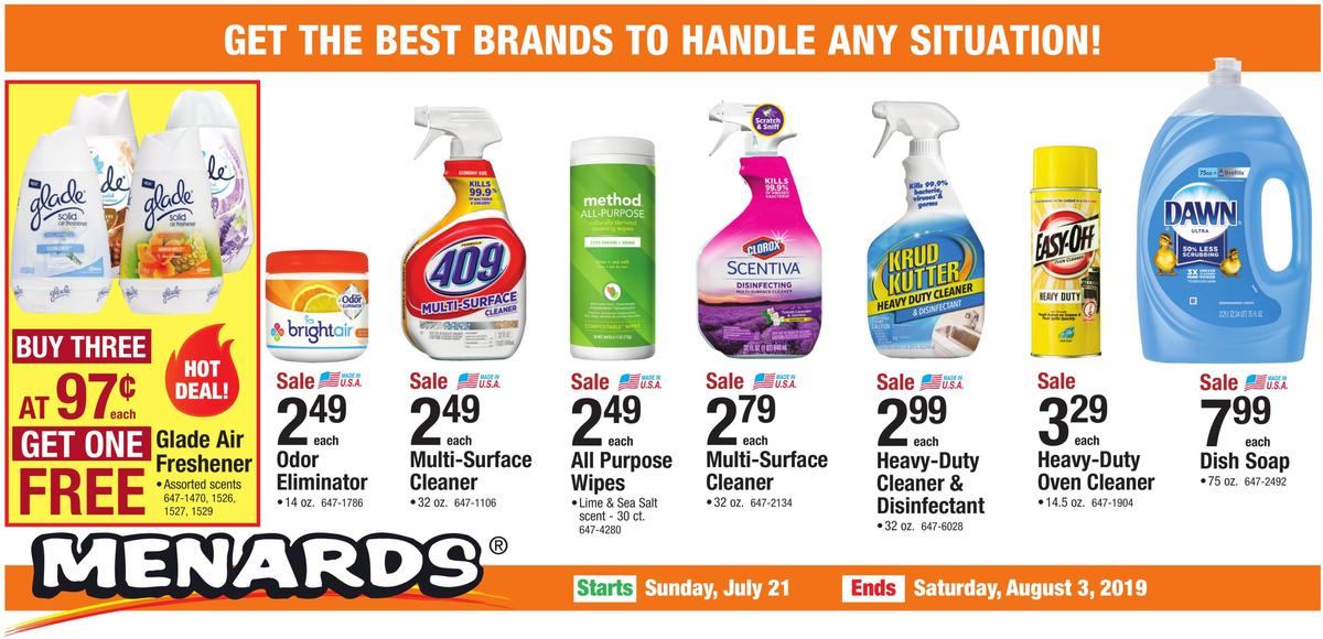 Menards Red Hot Sale Weekly Ad from July 21