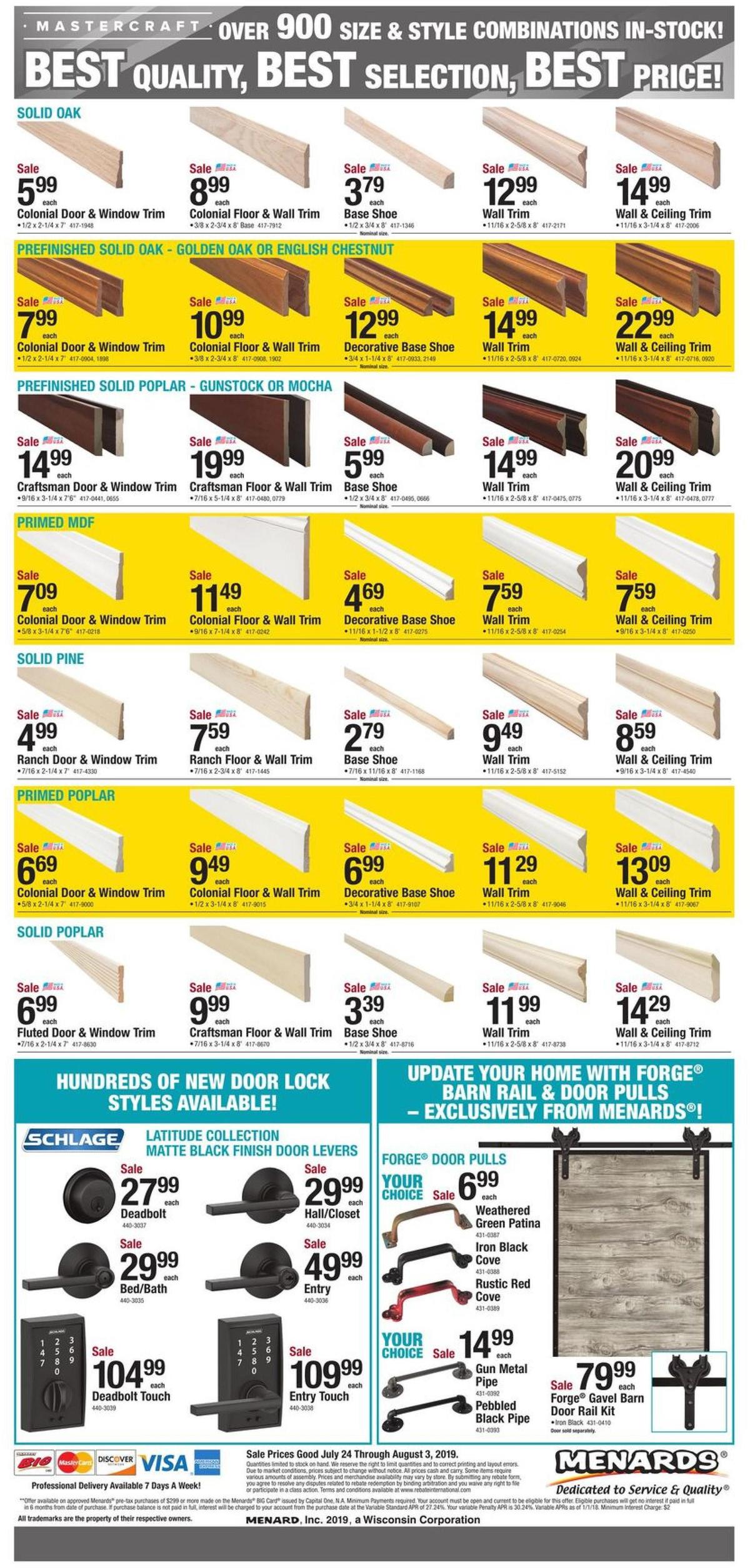 Menards Door and Window Sale Weekly Ad from July 24