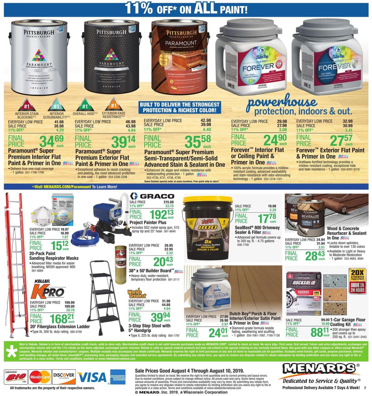 Menards 11% Rebate Sale Weekly Ad from August 4