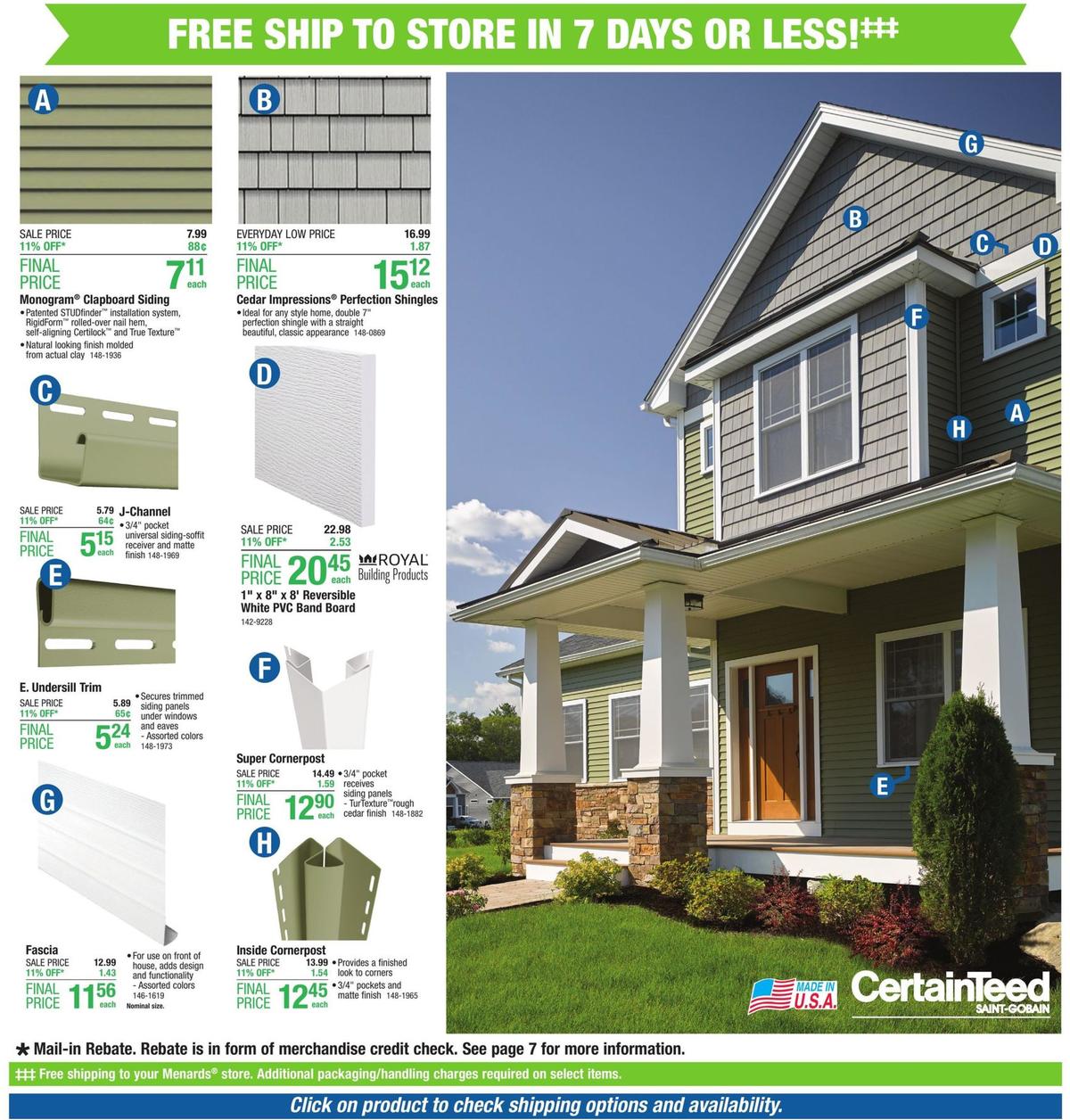 Menards 11% Rebate Sale Weekly Ad from August 4