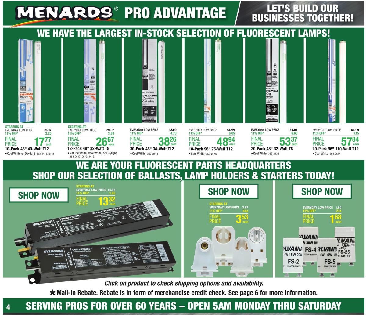 Menards Pro Advantage Weekly Ad from August 4