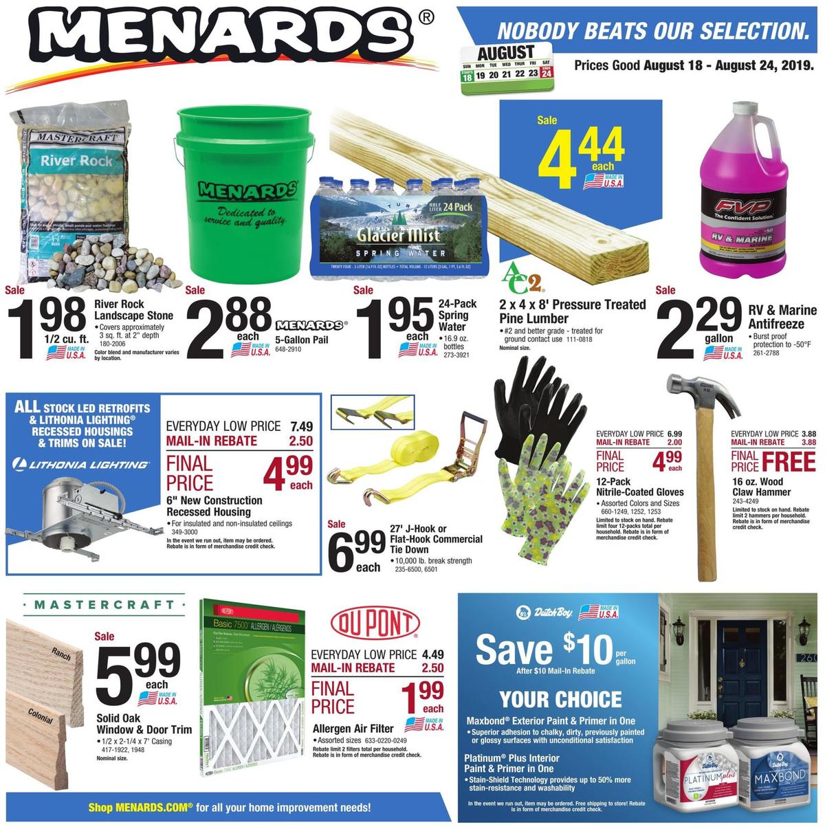 Menards Weekly Ad from August 18