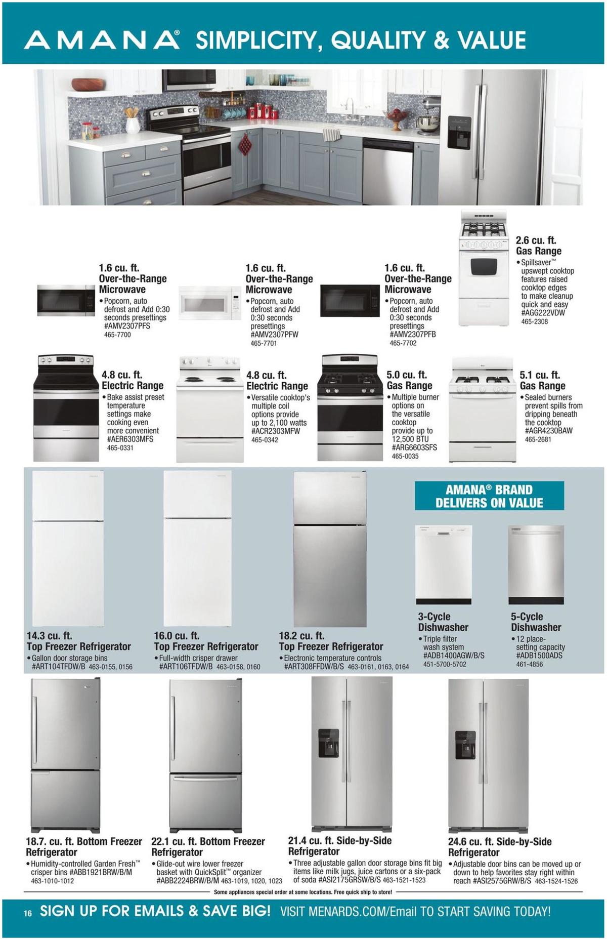 Menards Kitchen & Appliance Catalog Weekly Ad from August 25