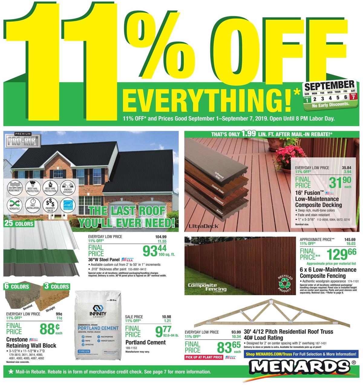 Menards Weekly Ad from September 1