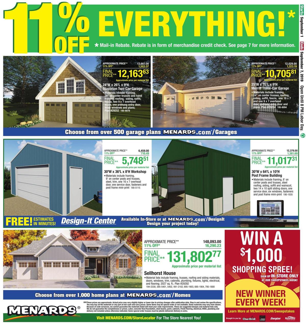 Menards Weekly Ad from September 1