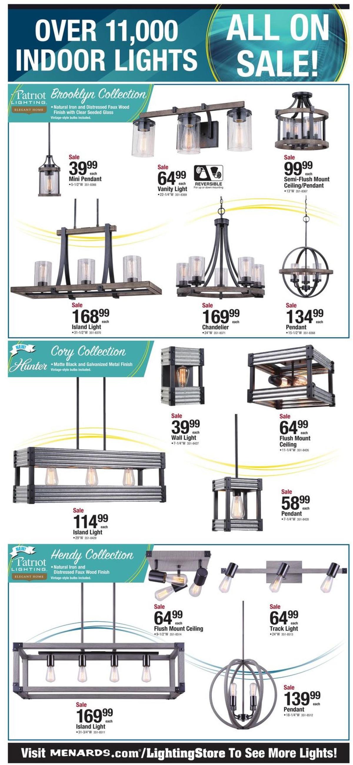 Menards Great Lighting Sale Weekly Ad from January 1