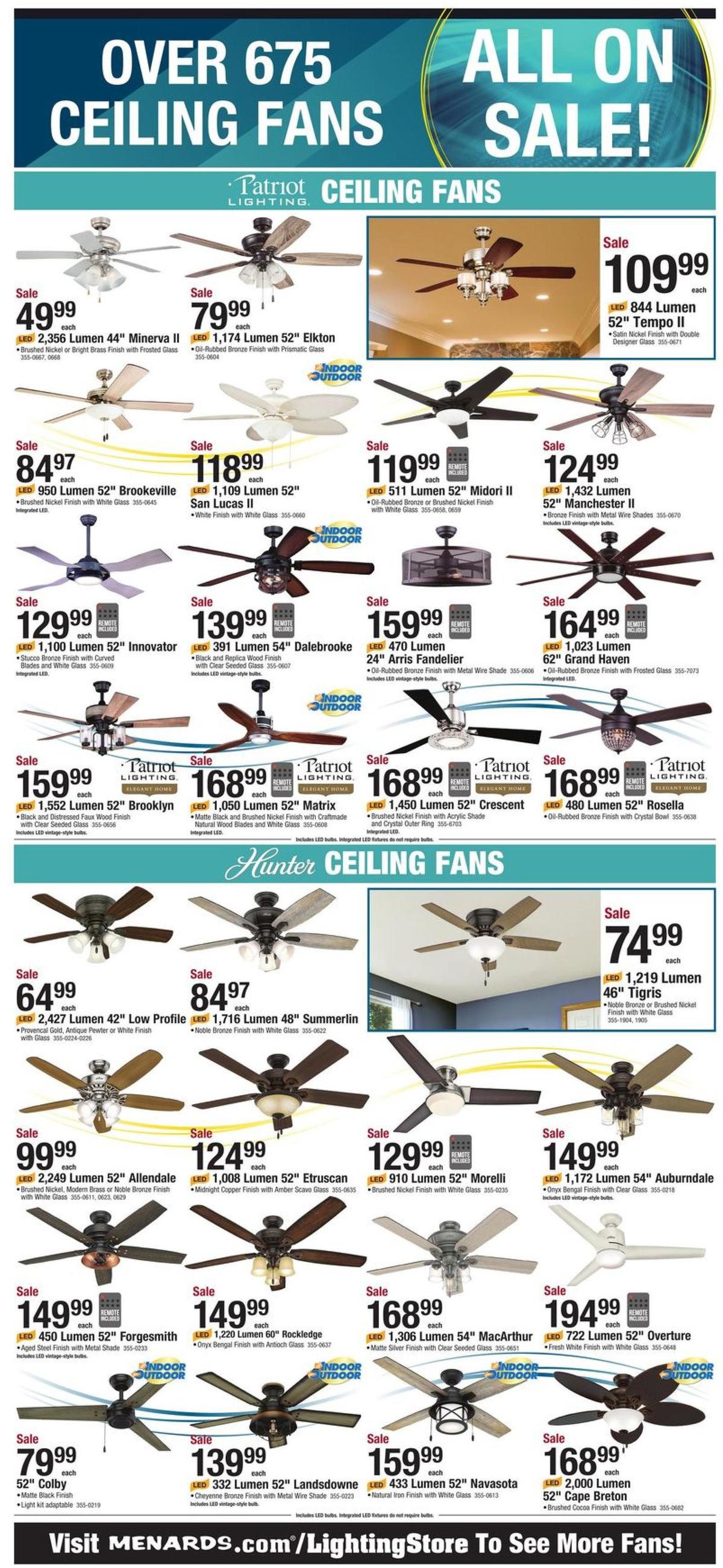 Menards Great Lighting Sale Weekly Ad from January 1