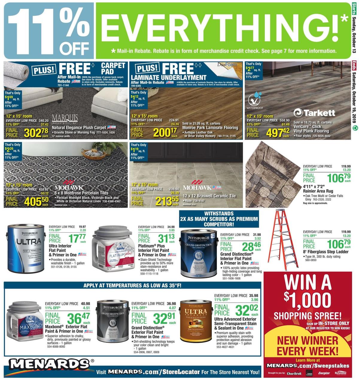 Menards Weekly Ad from October 13