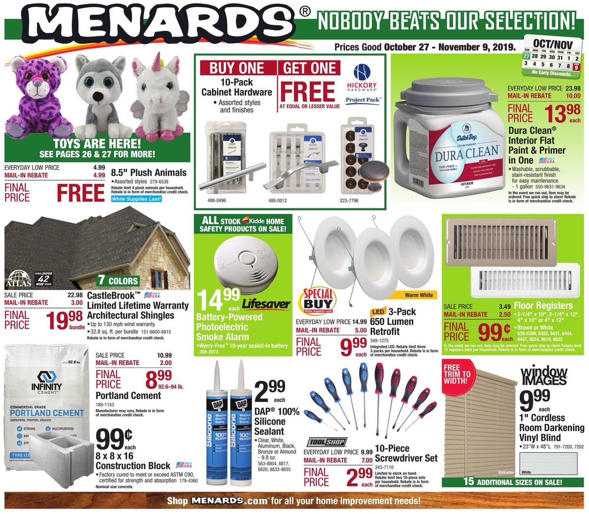 Menards Weekly Ad from October 27