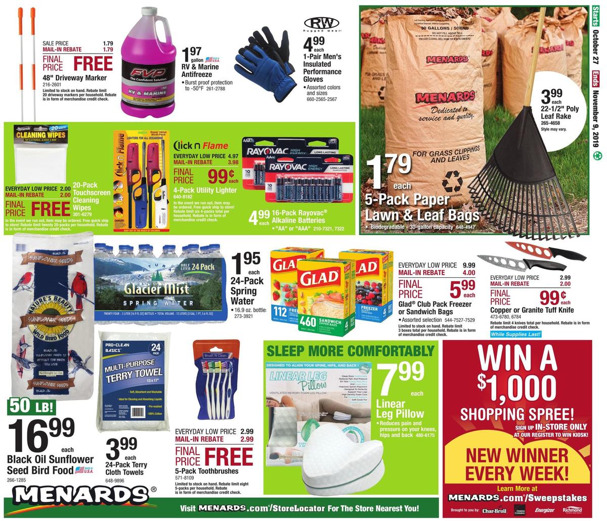 Menards Weekly Ad from October 27