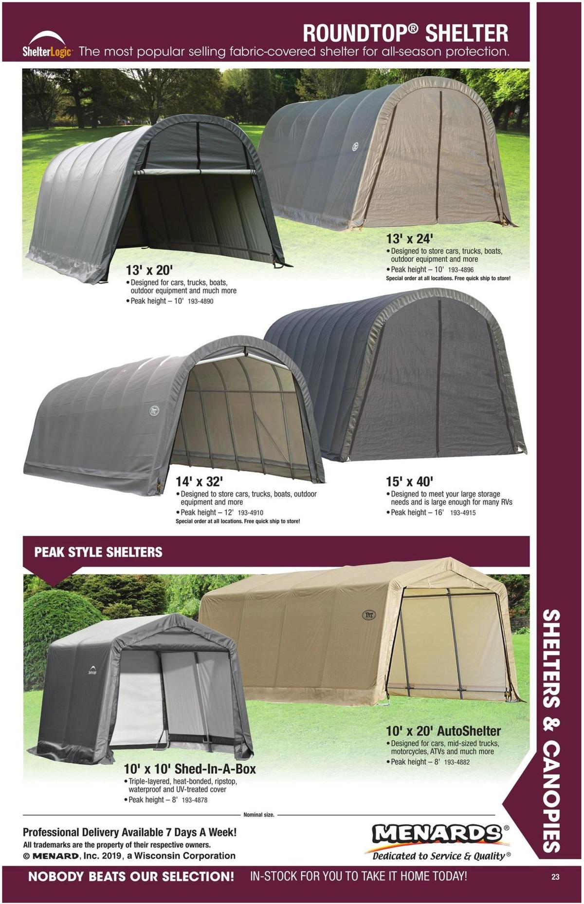 Menards Outdoor Storage Catalog Weekly Ad from August 1
