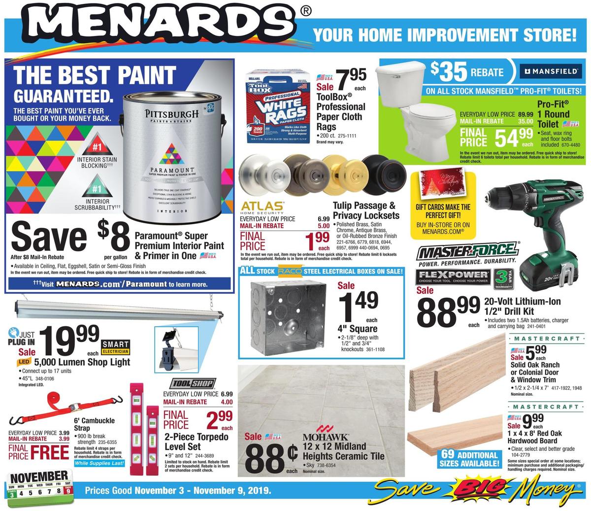 Menards Weekly Ad from November 3