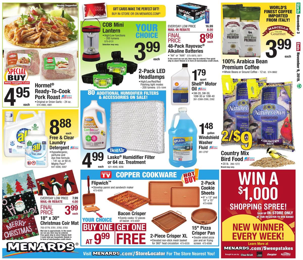 Menards Weekly Ad from November 3