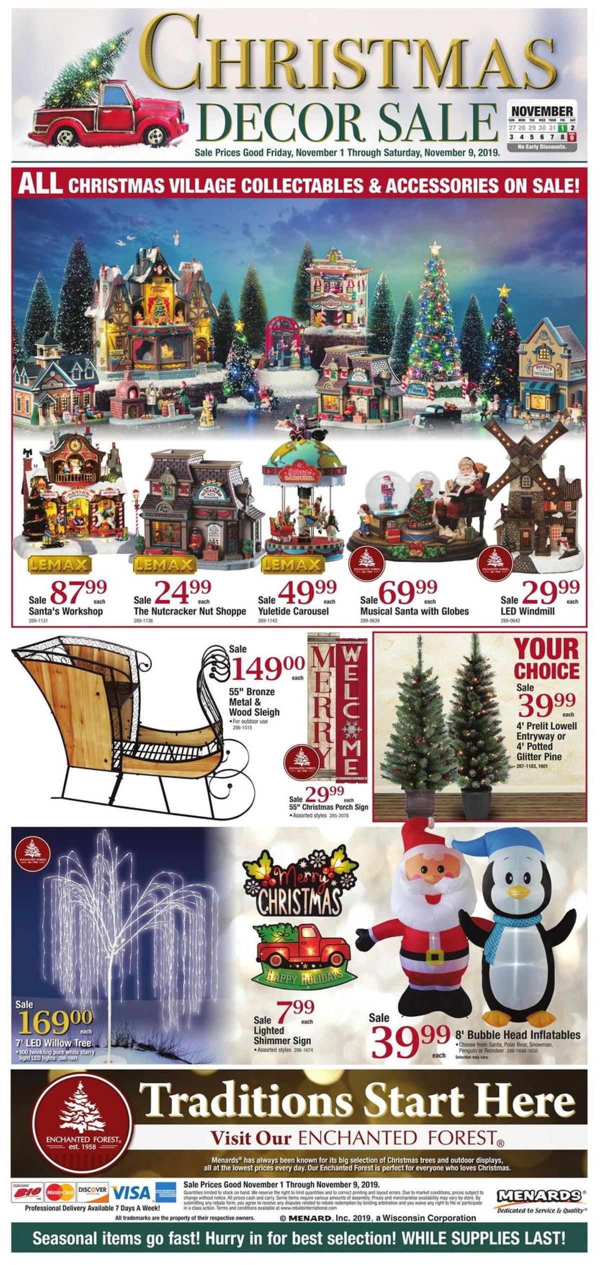Menards Christmas Decor Sale Weekly Ad from November 1