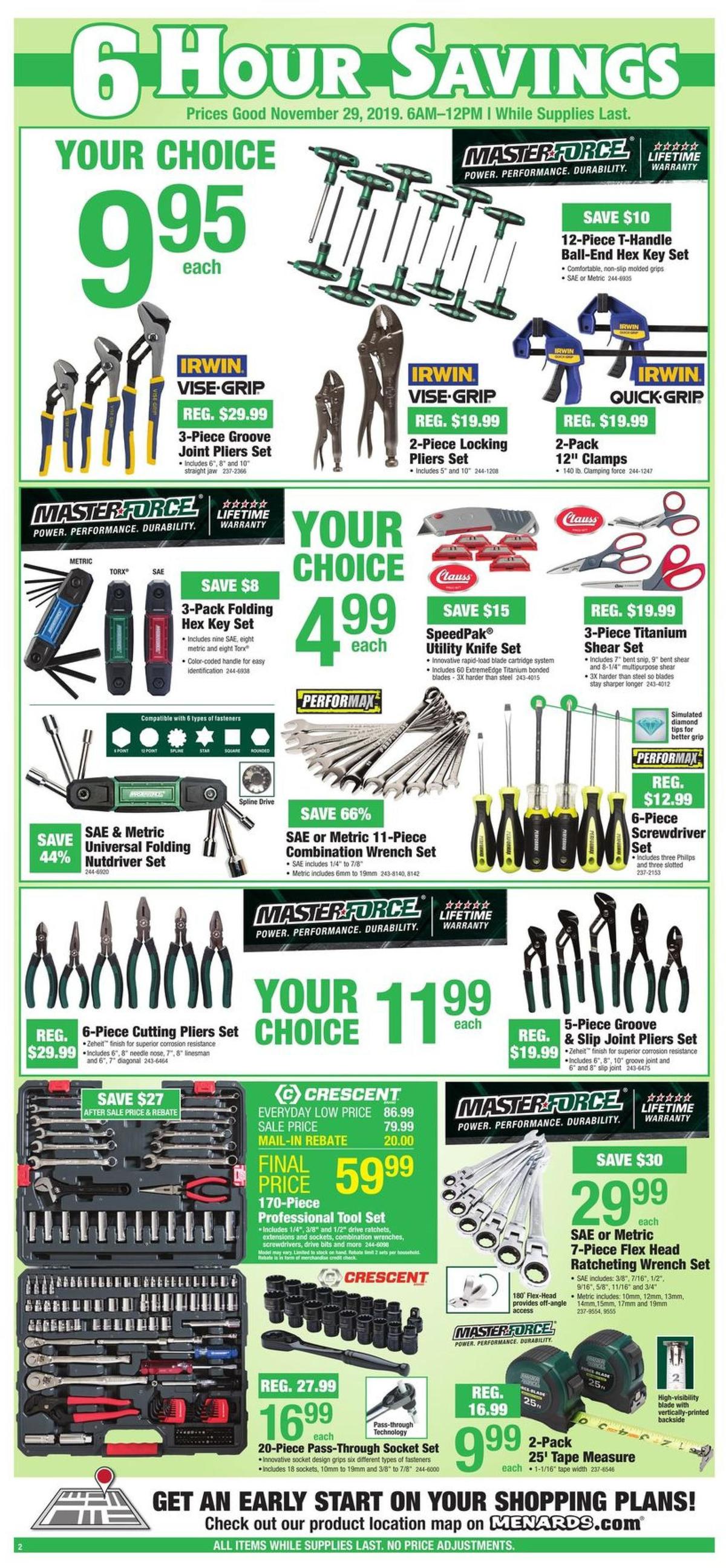 Menards Black Friday Sale Weekly Ad from November 29