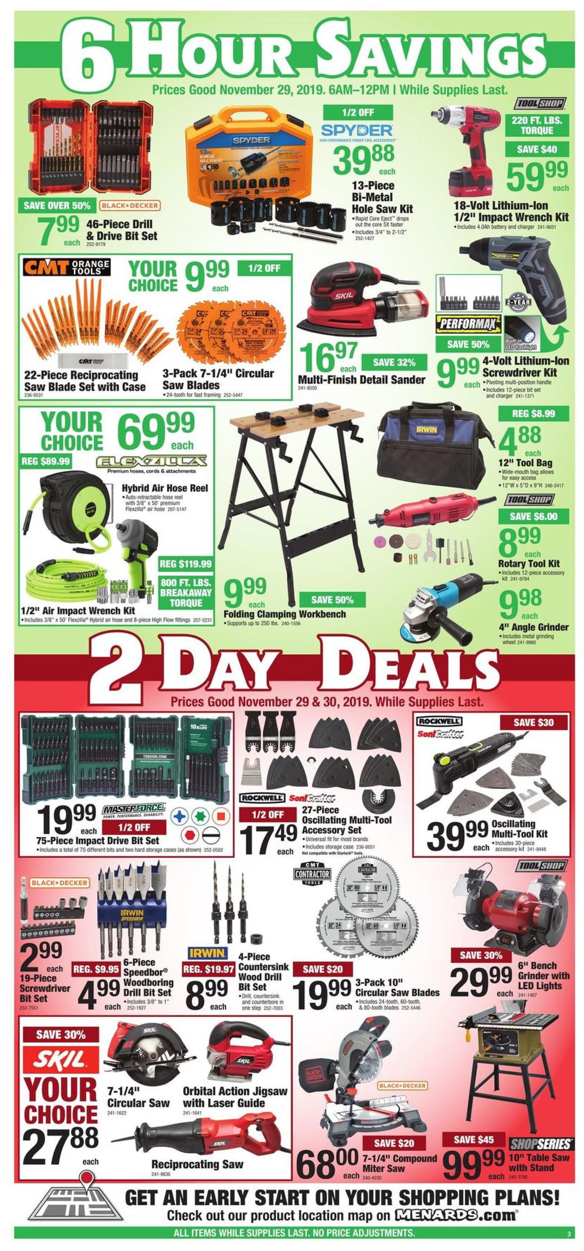 Menards Black Friday Sale Weekly Ad from November 29