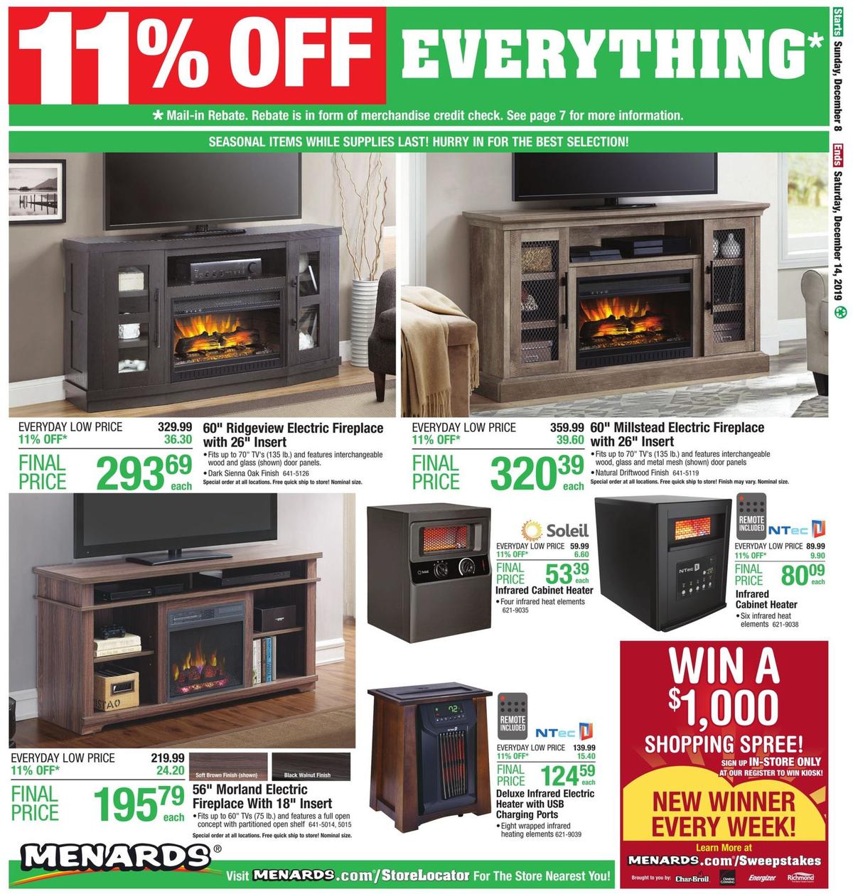 Menards Weekly Ad from December 8
