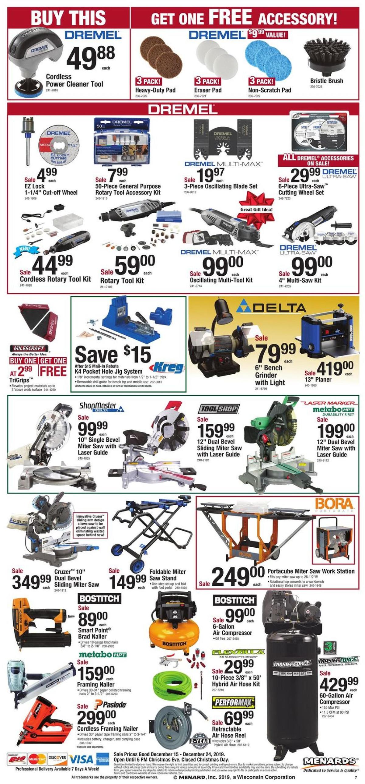 Menards Christmas Sale - Tools Weekly Ad from December 15