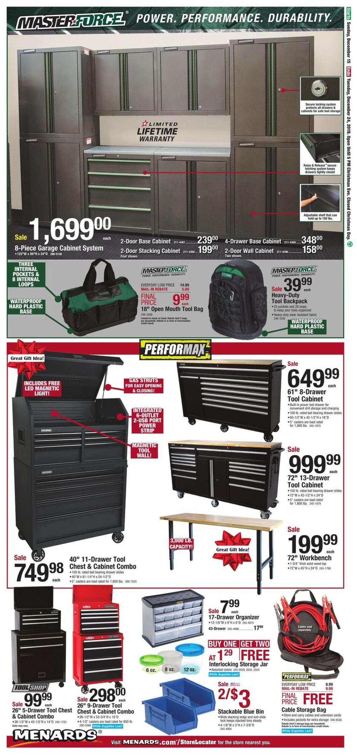 Menards Christmas Sale - Tools Weekly Ad from December 15