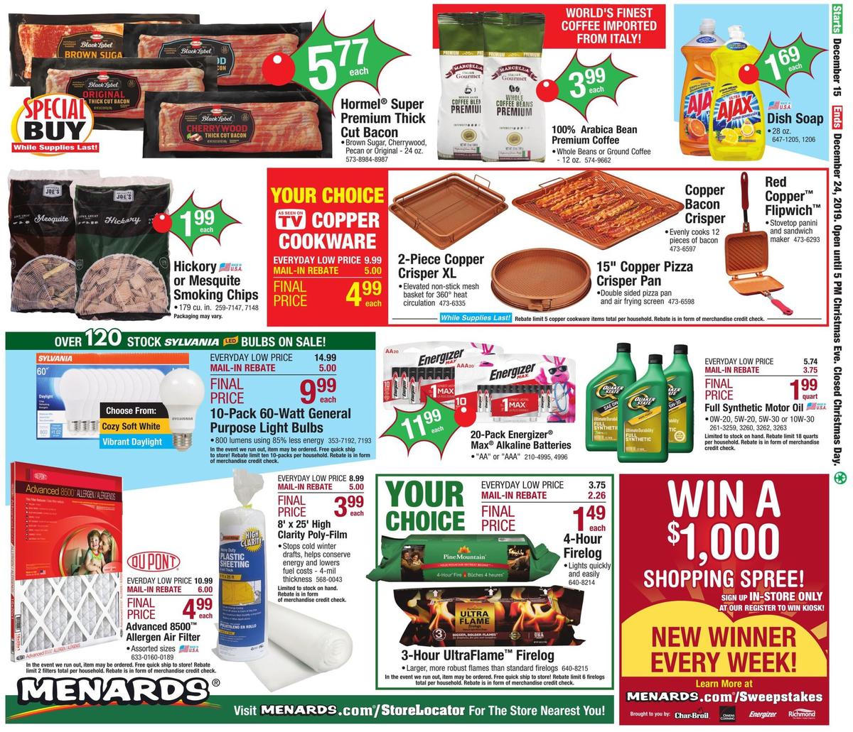 Menards Home For Christmas Sale Weekly Ad from December 15