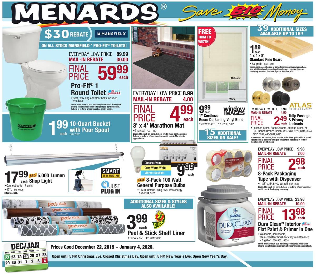 Menards Weekly Ad from December 22