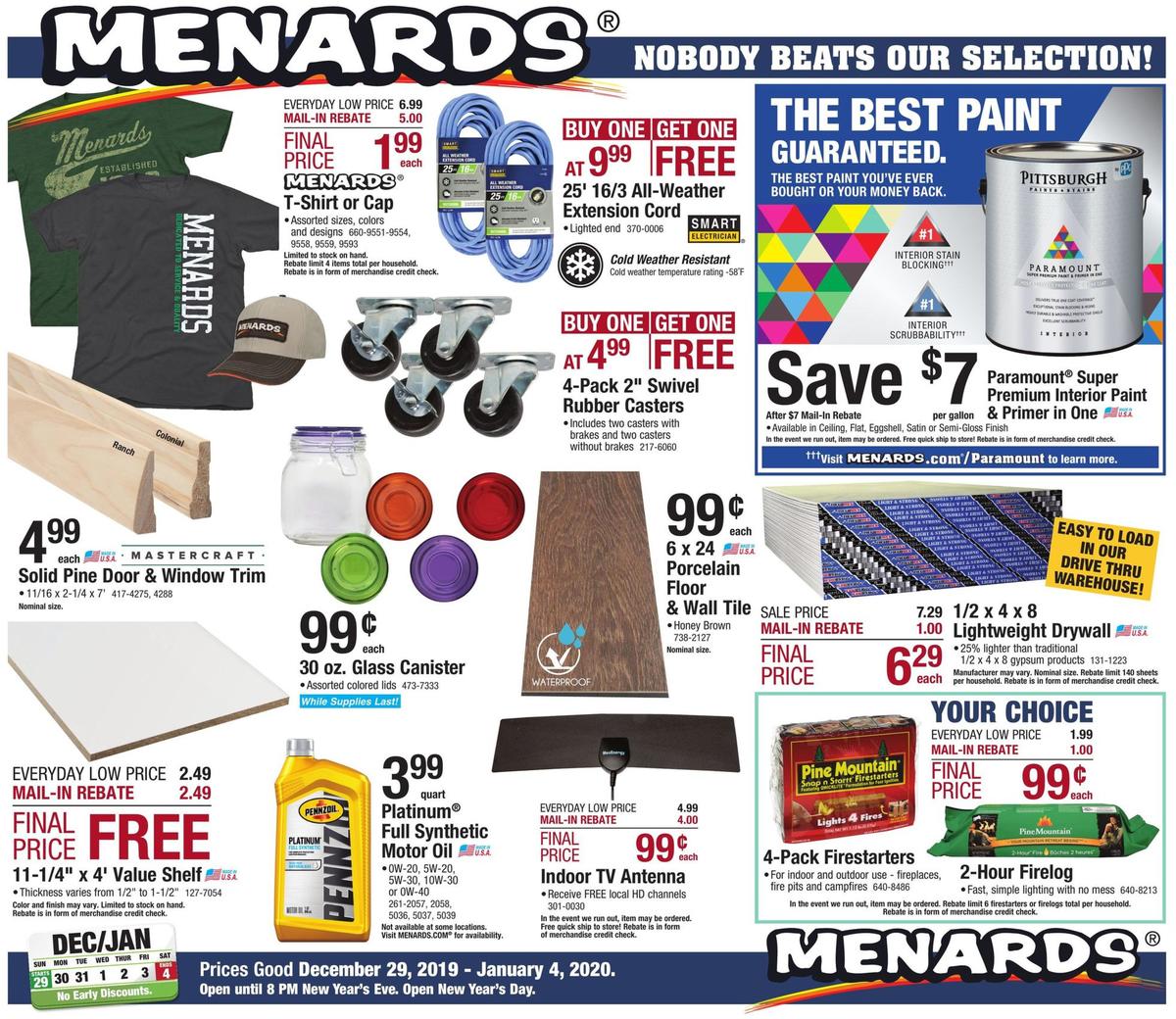 Menards Weekly Ad from December 29