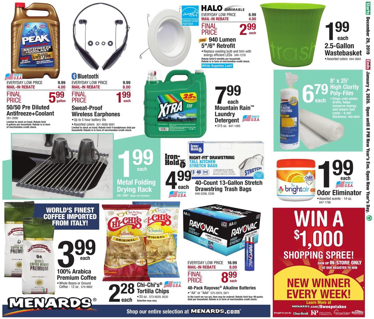 Menards Weekly Ad from December 29
