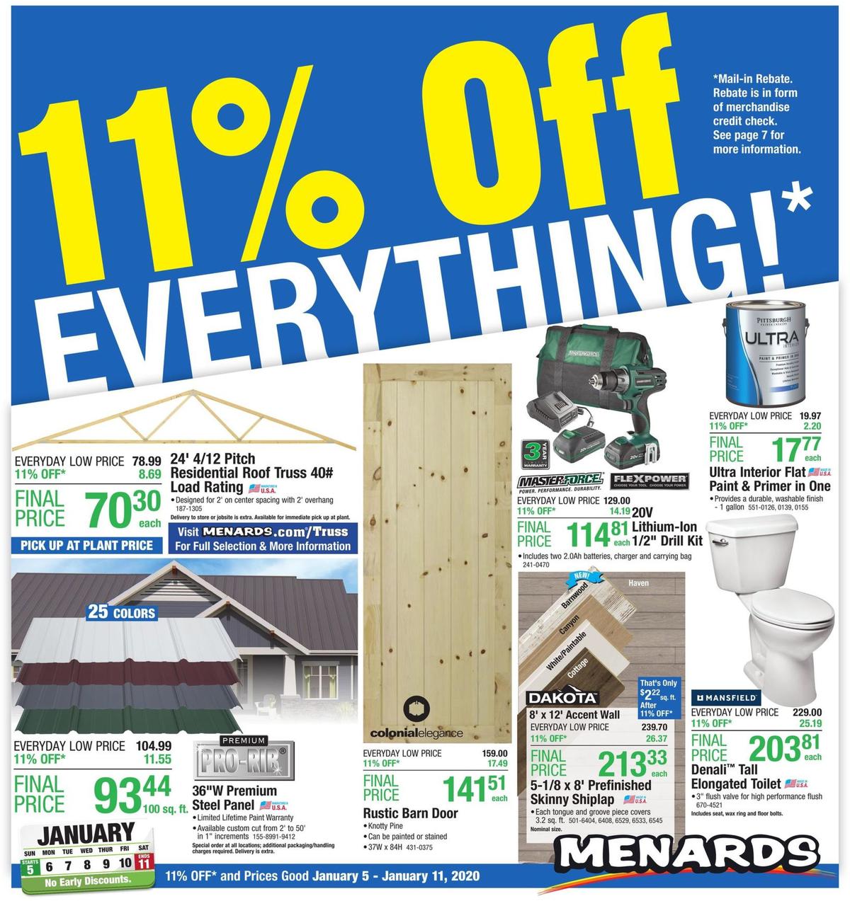 Menards Weekly Ad from January 5