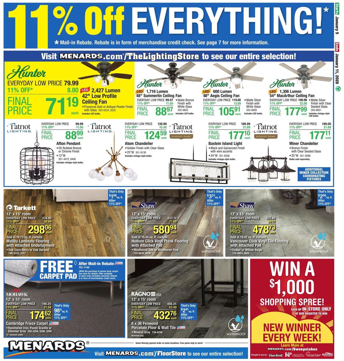Menards Weekly Ad from January 5