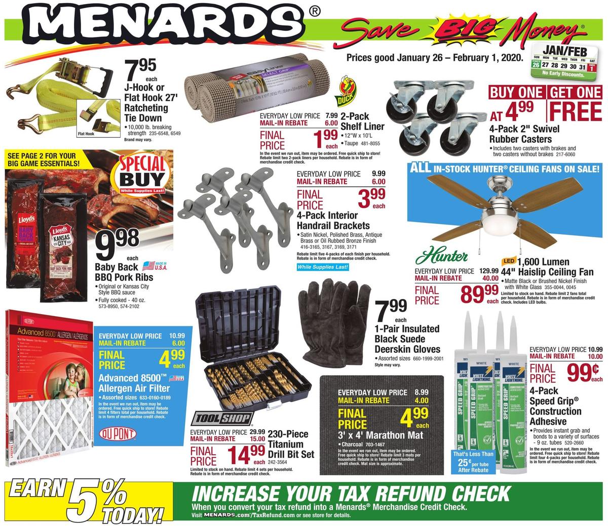Menards Weekly Ad from January 26