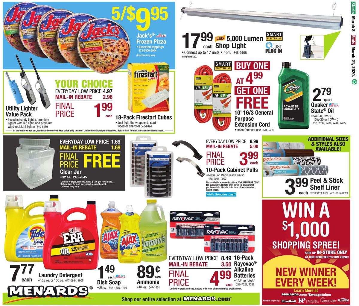 Menards Weekly Ad from March 8