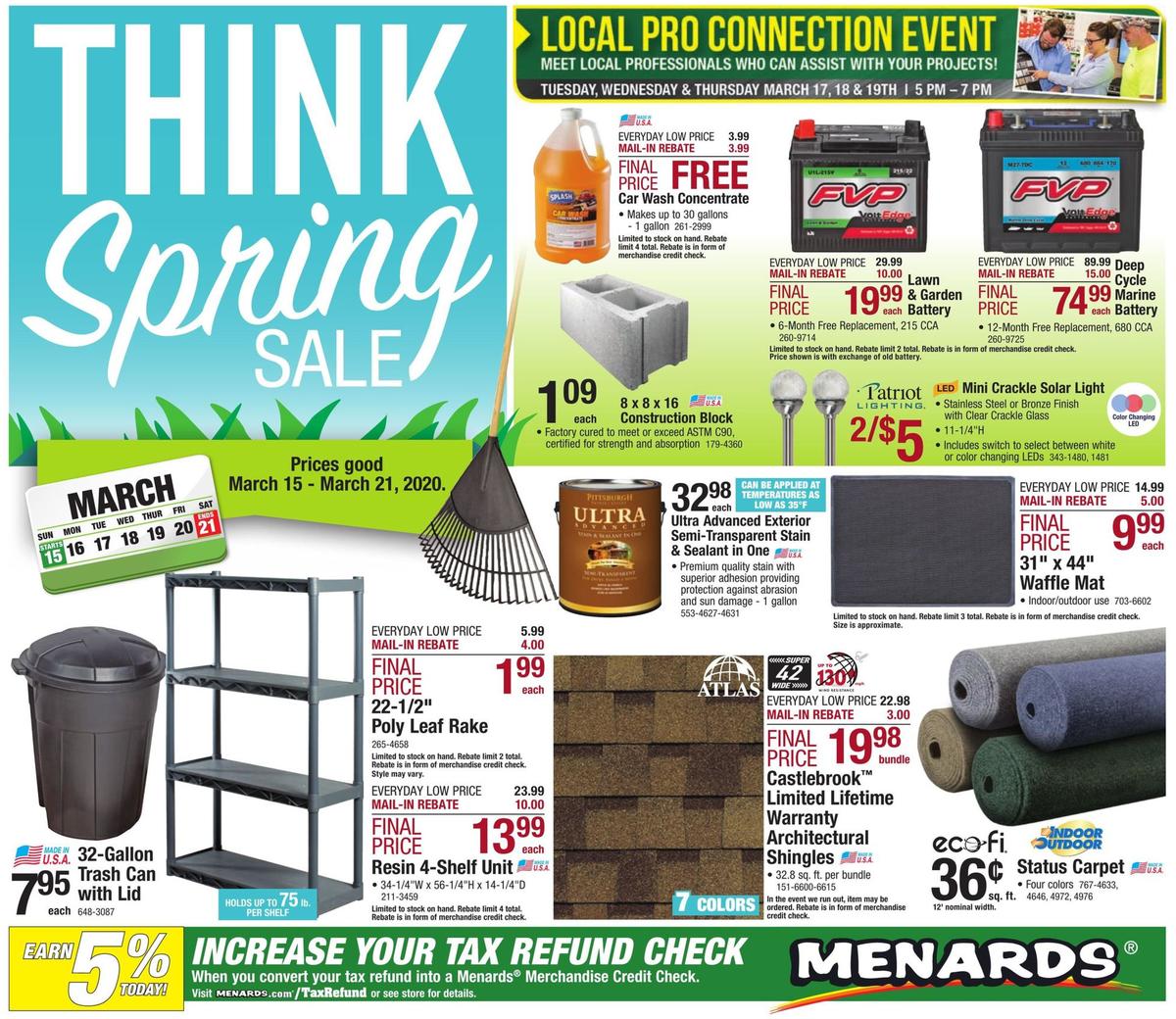 Menards Weekly Ad from March 15