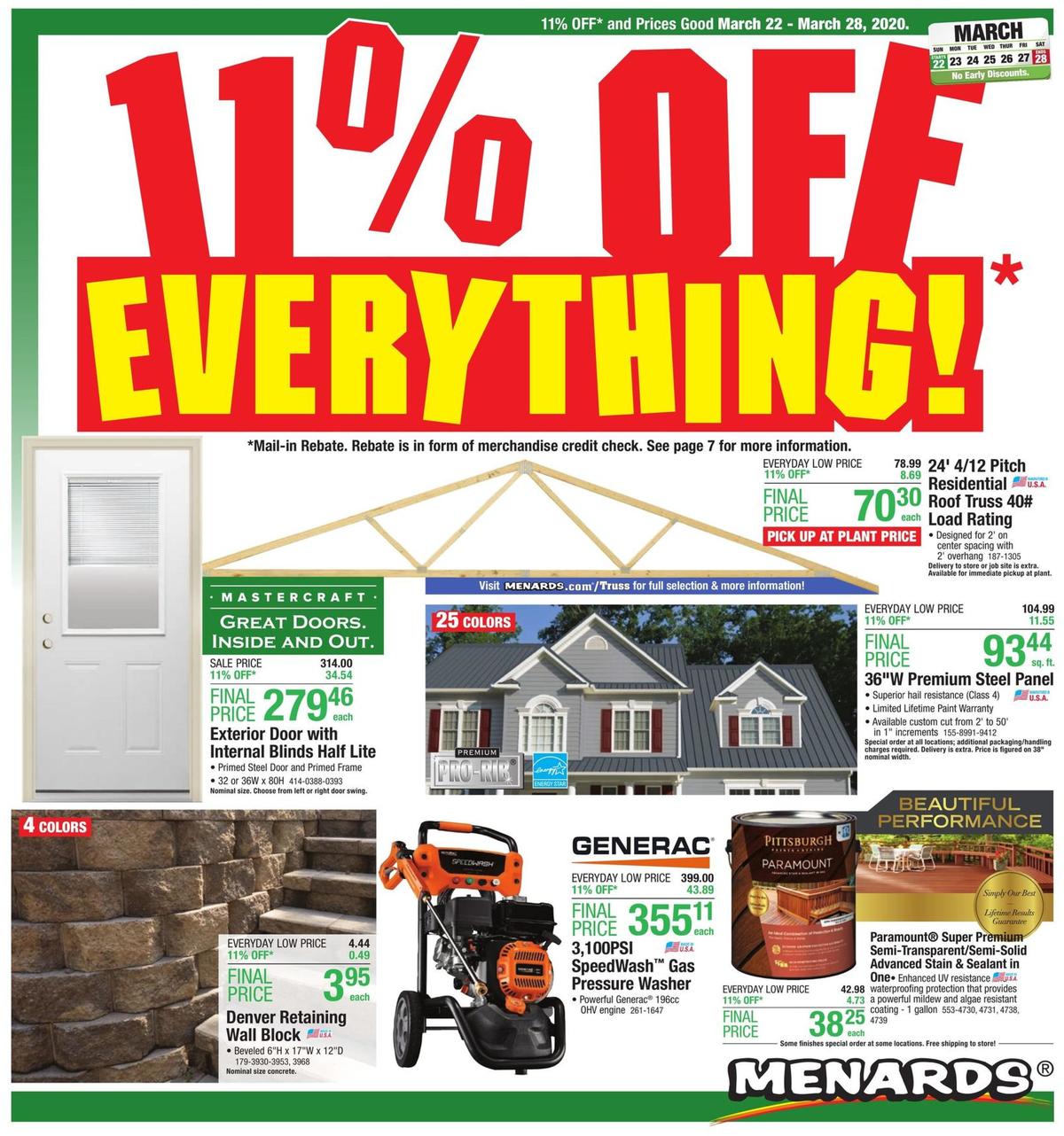 Menards Weekly Ad from March 22