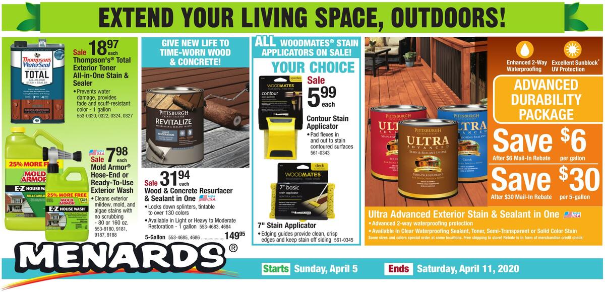 Menards Weekly Ad from April 5
