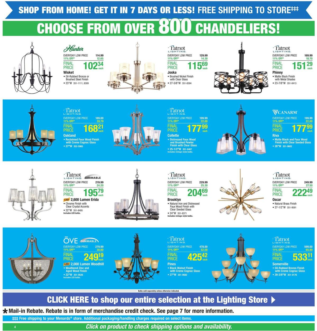 Menards Lighting and Fans Sale Weekly Ad from May 17