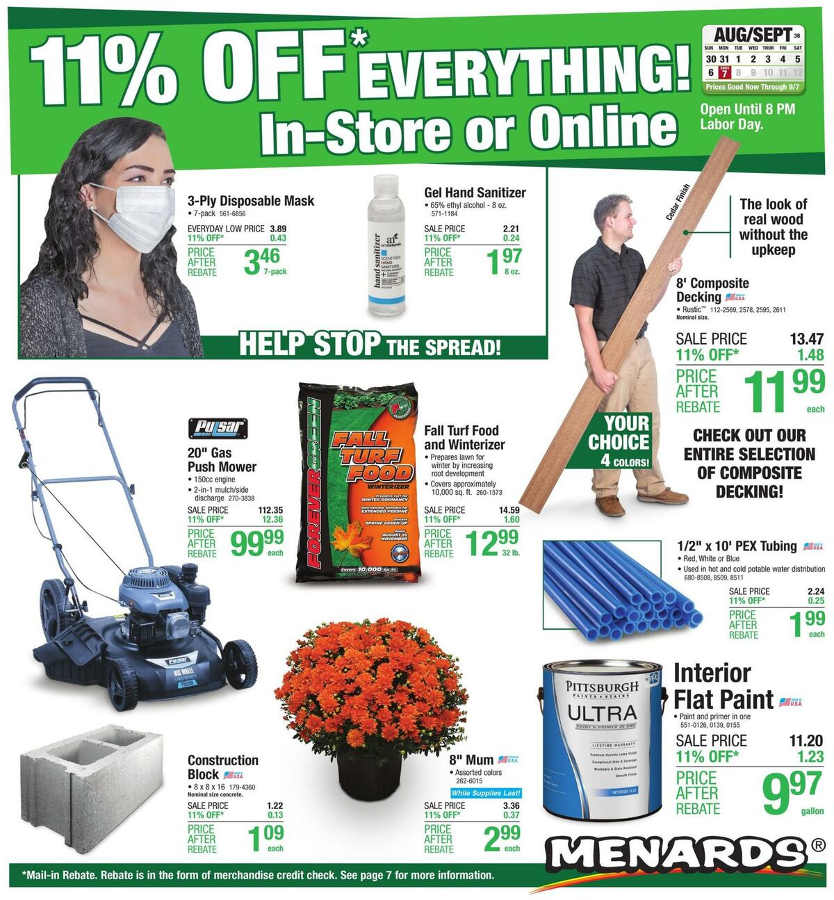 Menards Weekly Ad from August 30
