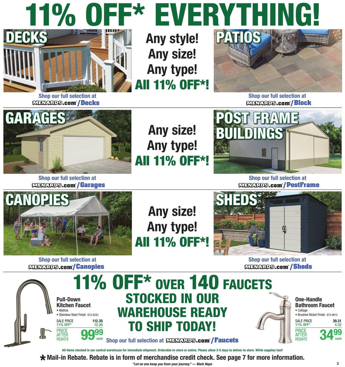 Menards Weekly Ad from August 30
