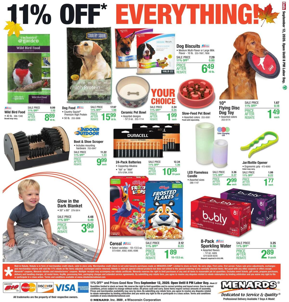 Menards Weekly Ad from September 6