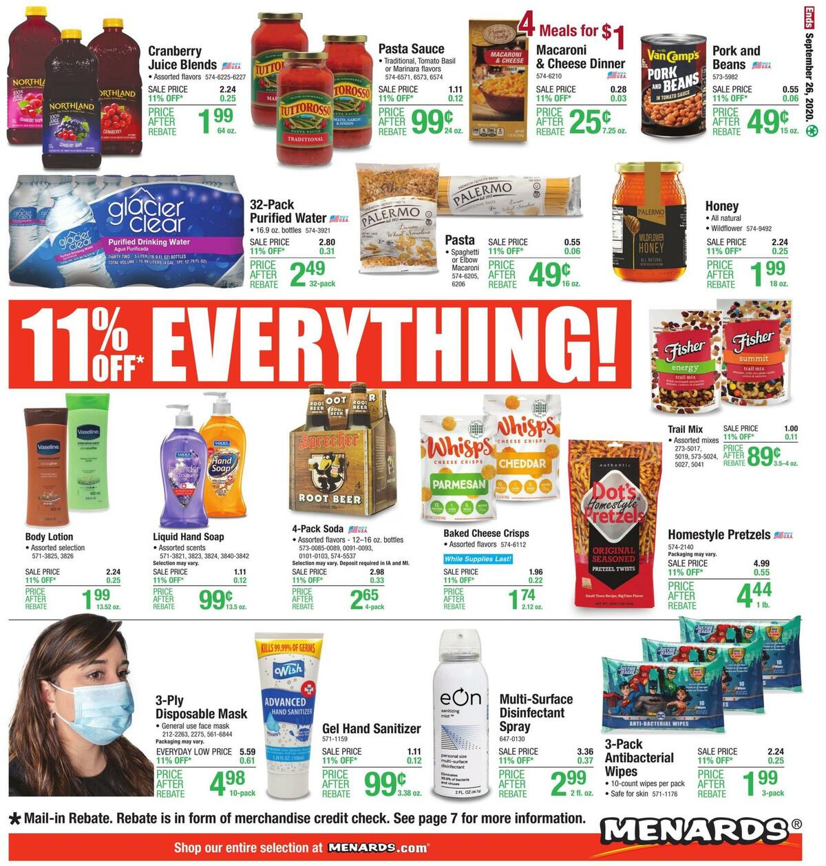 Menards Weekly Ad from September 20