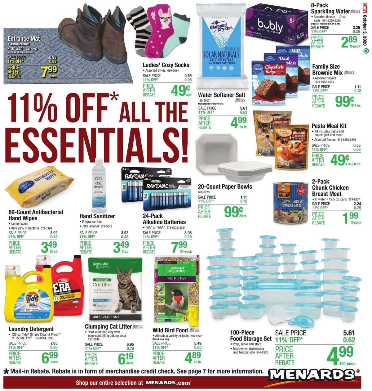 Menards Weekly Ad from September 27