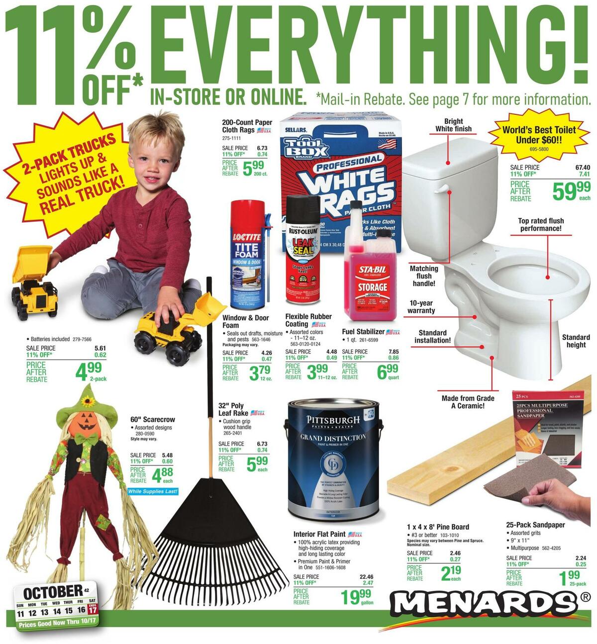 Menards Weekly Ad from October 11