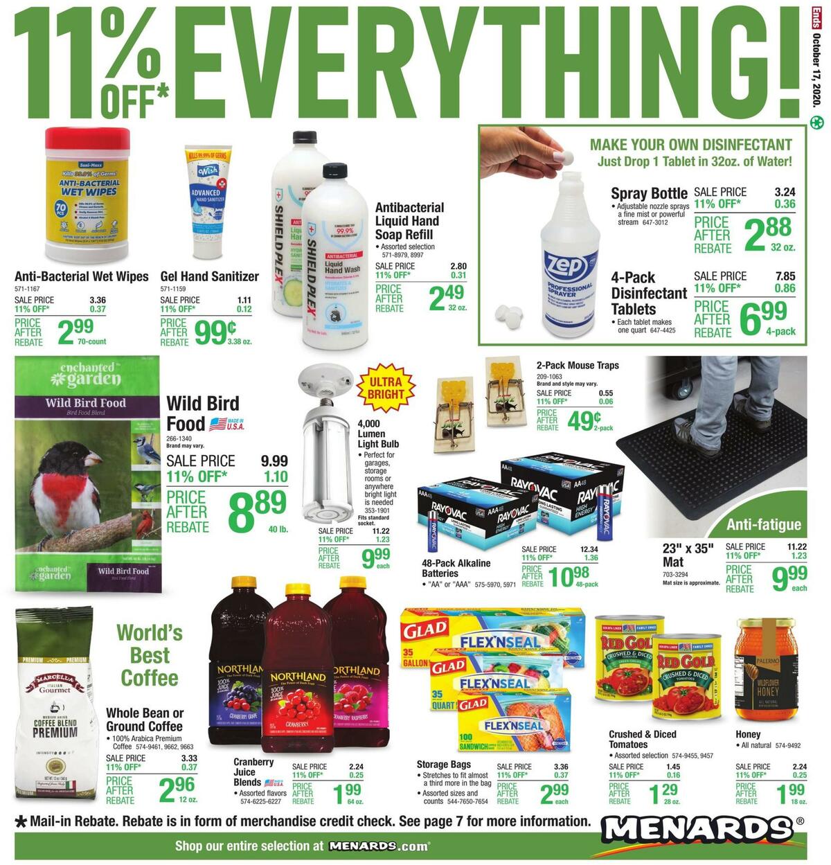Menards Weekly Ad from October 11