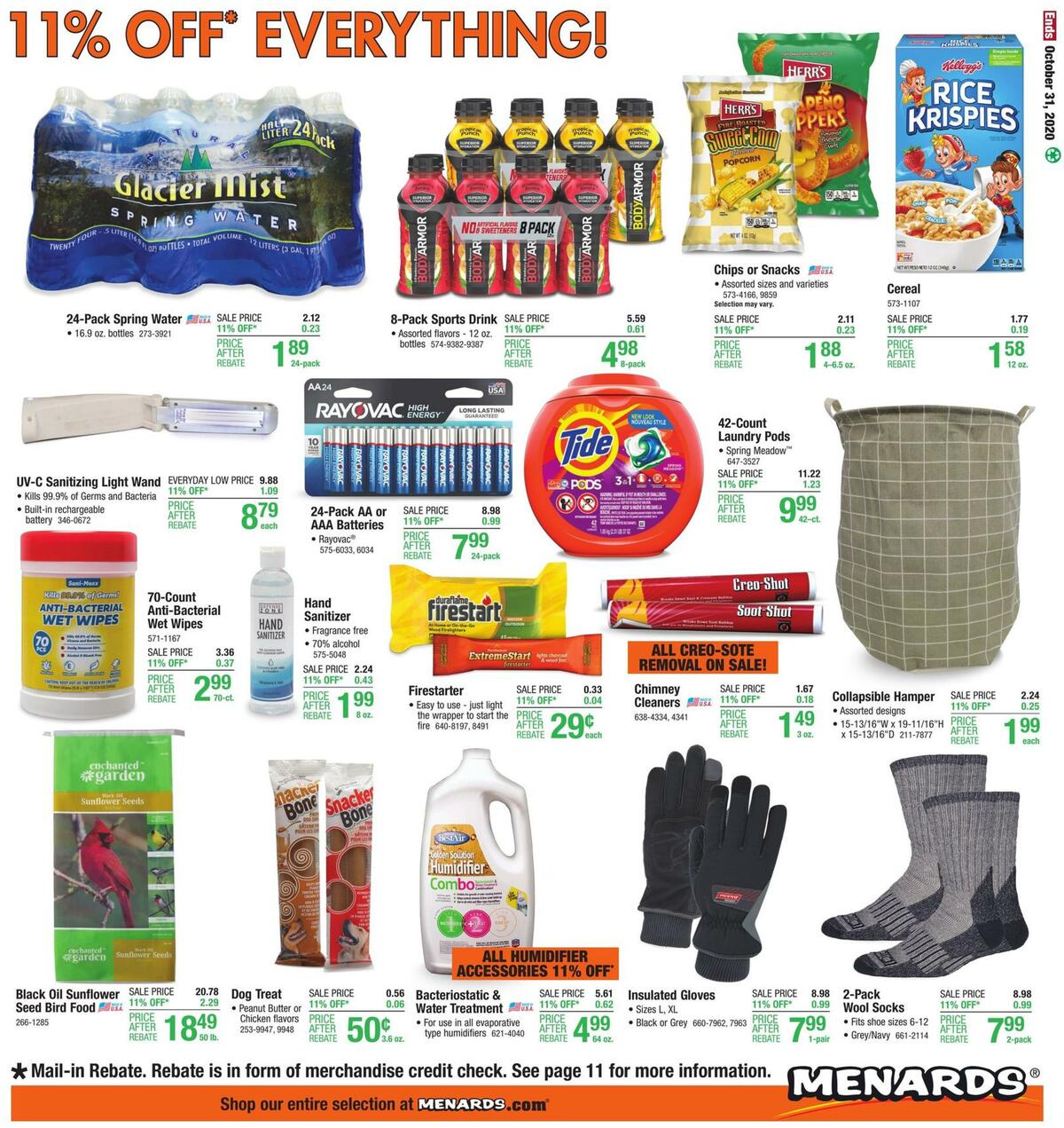 Menards Weekly Ad from October 25